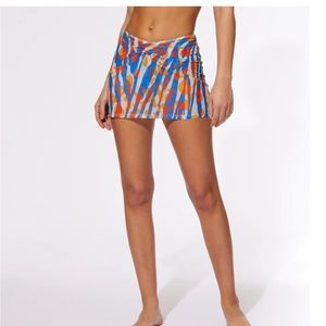 Solid and striped swim skirt